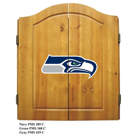 Seattle Seahawks NFL Dart Board w-Cabinet