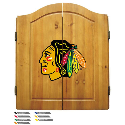 Chicago Blackhawks NHL Dart Board w-Cabinet