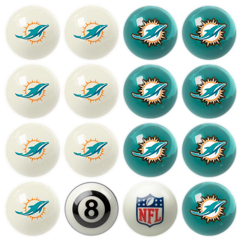 Miami Dolphins NFL 8-Ball Billiard Set
