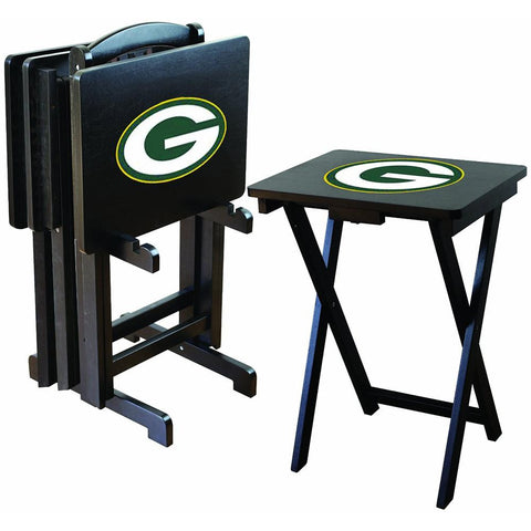 Green Bay Packers NFL TV Tray Set with Rack