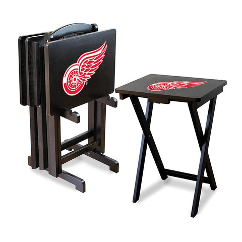 Detroit Red Wings NHL TV Tray Set with Rack
