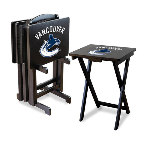 Vancouver Canucks NHL TV Tray Set with Rack