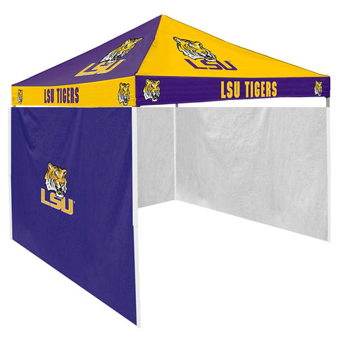 Lsu Tigers Ncaa 9' X 9' Checkerboard Color Pop-up Tailgate Canopy Tent With Side Wall