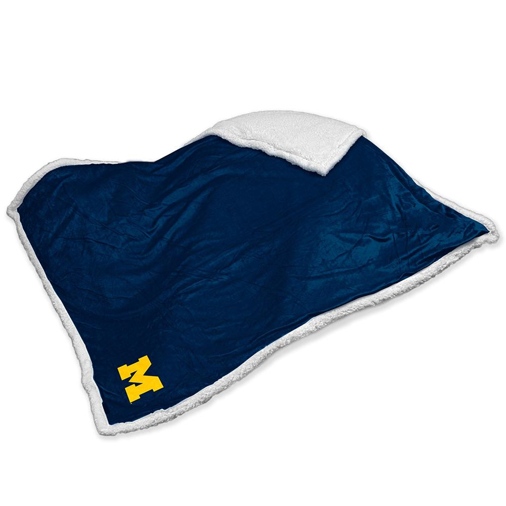 Michigan Wolverines Ncaa  Soft Plush Sherpa Throw Blanket (50in X 60in)