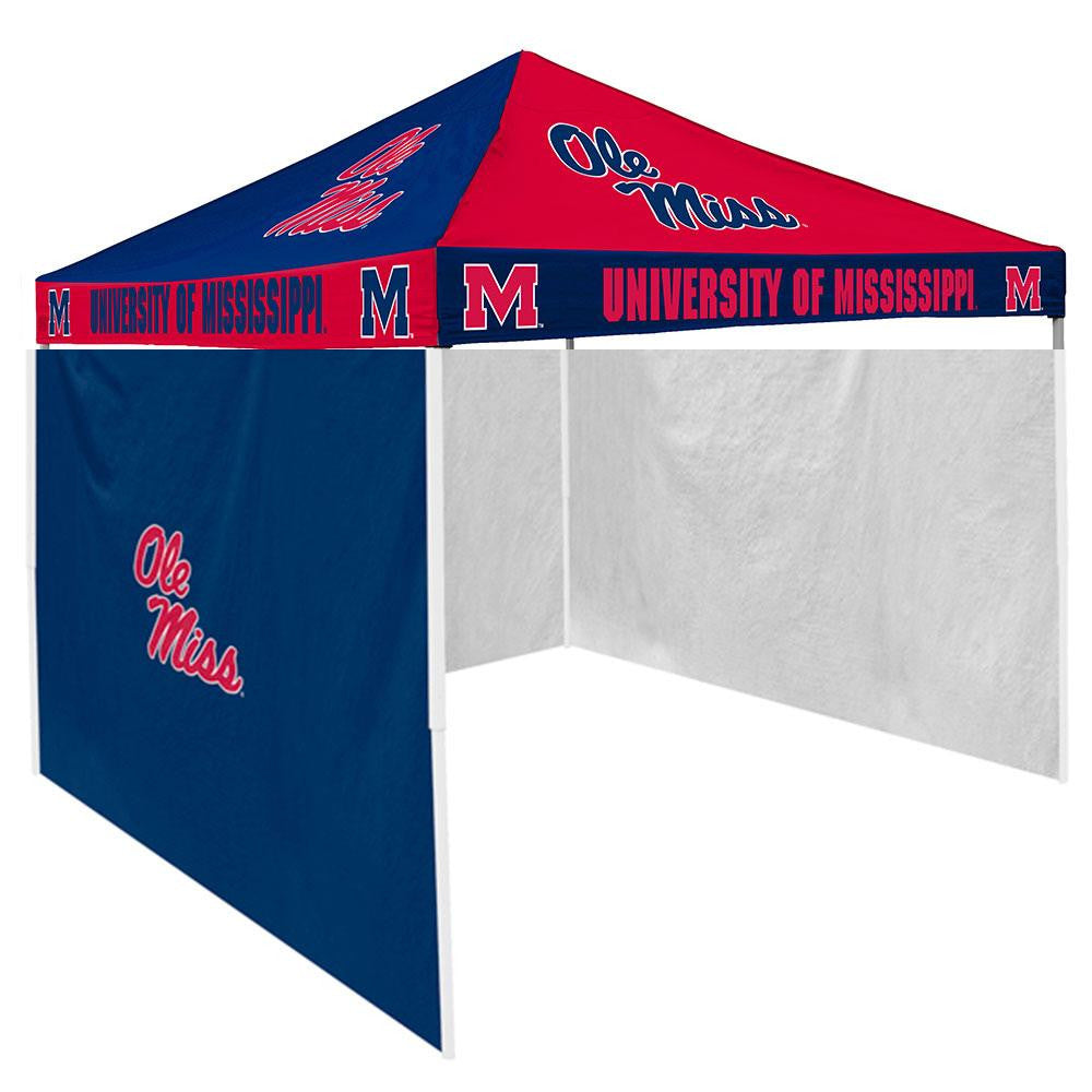 Mississippi Rebels Ncaa 9' X 9' Checkerboard Color Pop-up Tailgate Canopy Tent With Side Wall