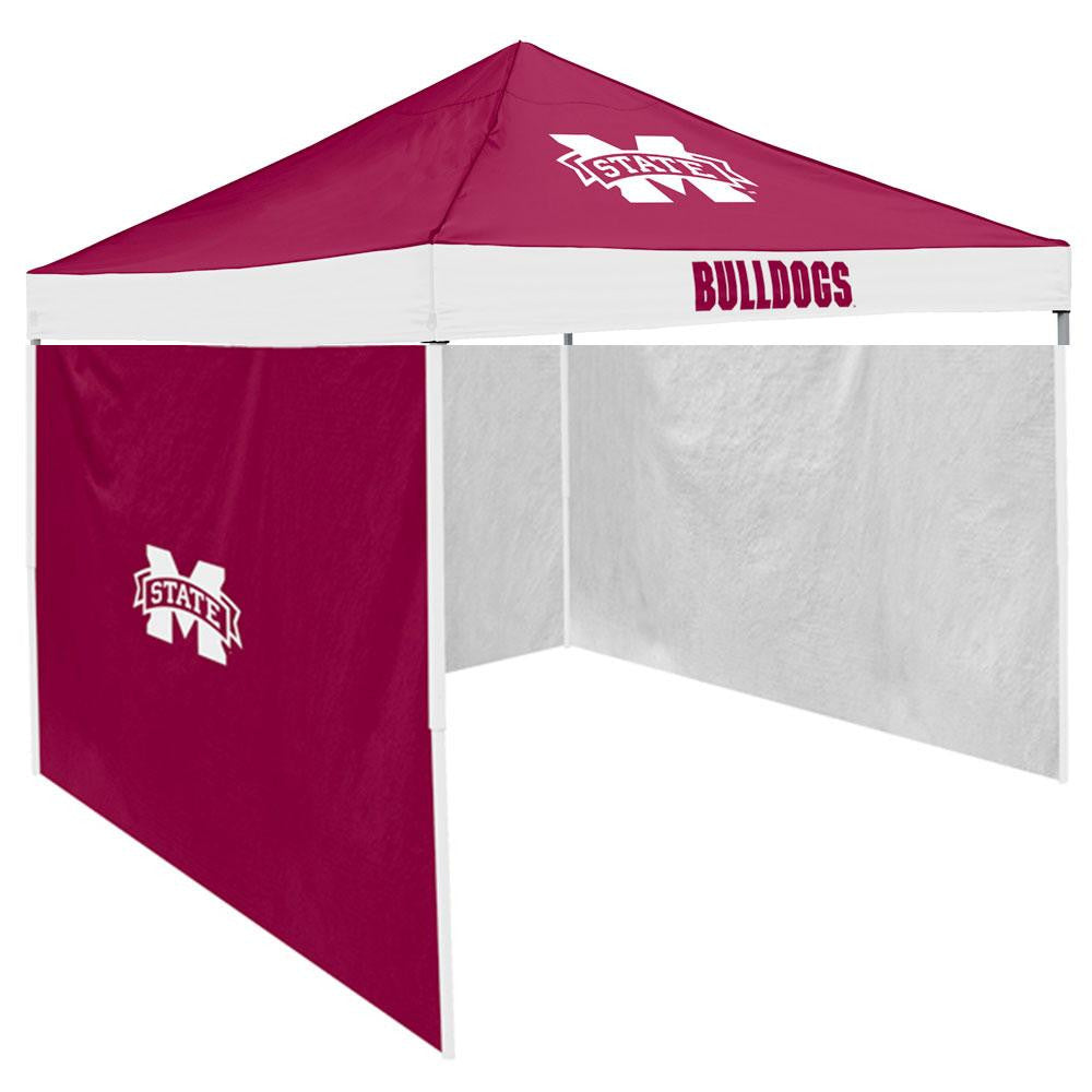 Mississippi State Bulldogs Ncaa 9' X 9' Economy 2 Logo Pop-up Canopy Tailgate Tent With Side Wall