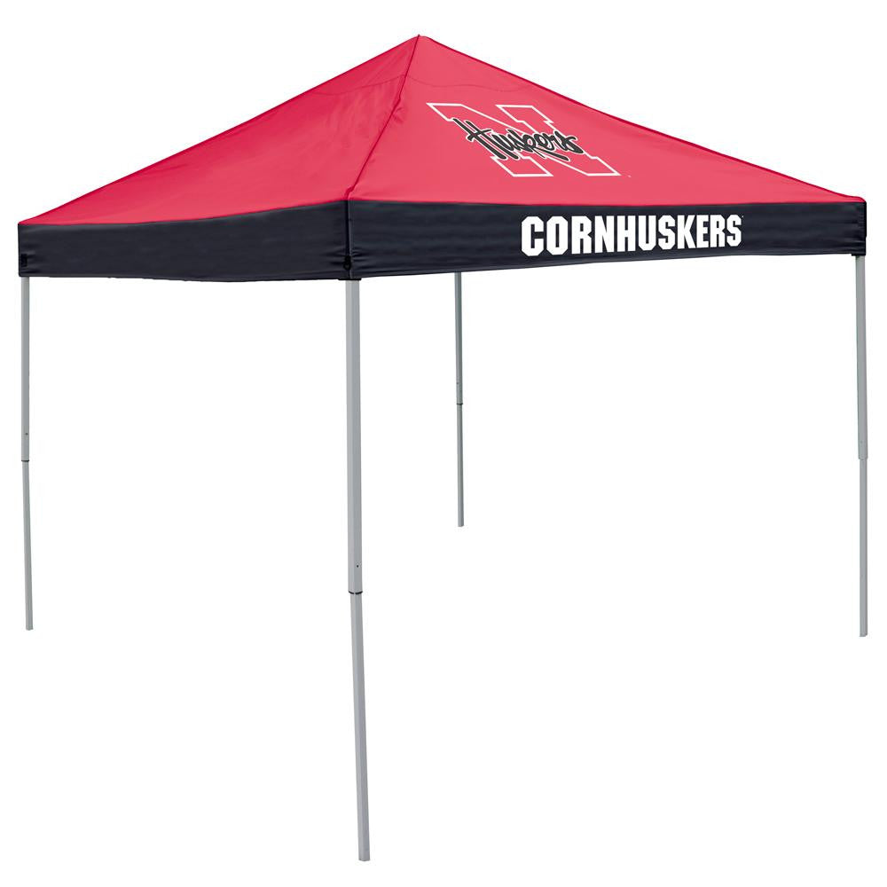 Nebraska Cornhuskers Ncaa 9 X Economy 2 Logo Pop Up Canopy Tailgate Te