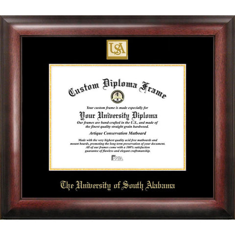 University Of South Alabama Gold Embossed Diploma Frame