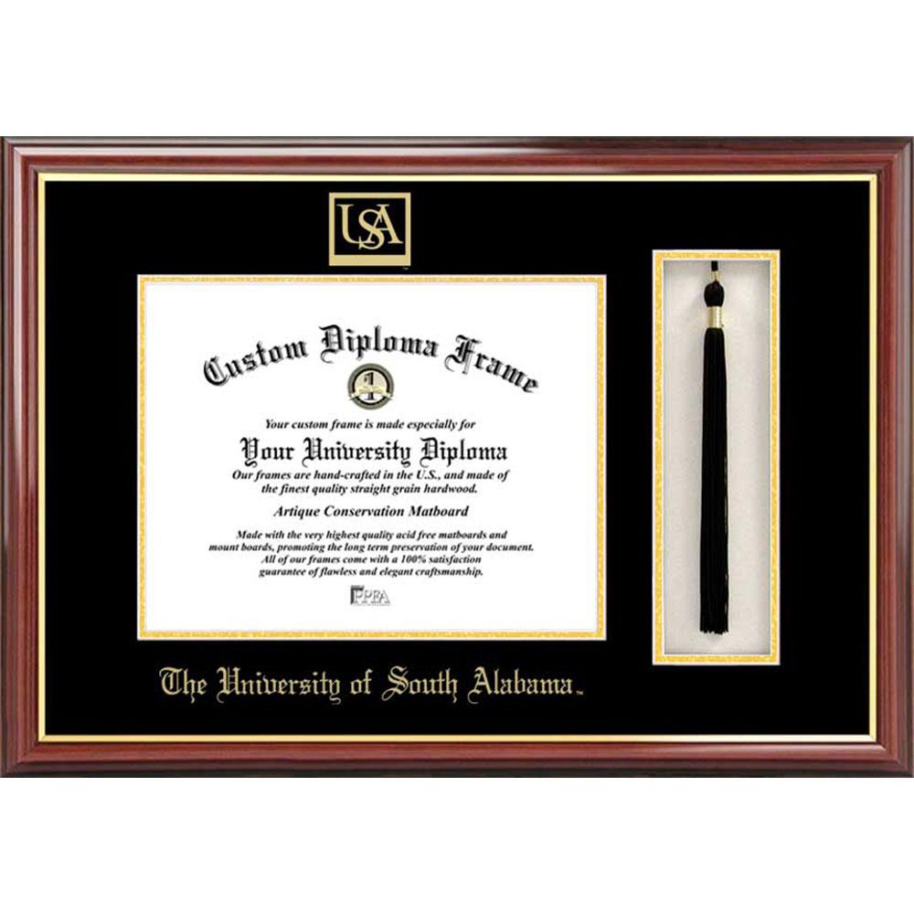 University Of South Alabama Tassel Box And Diploma Frame