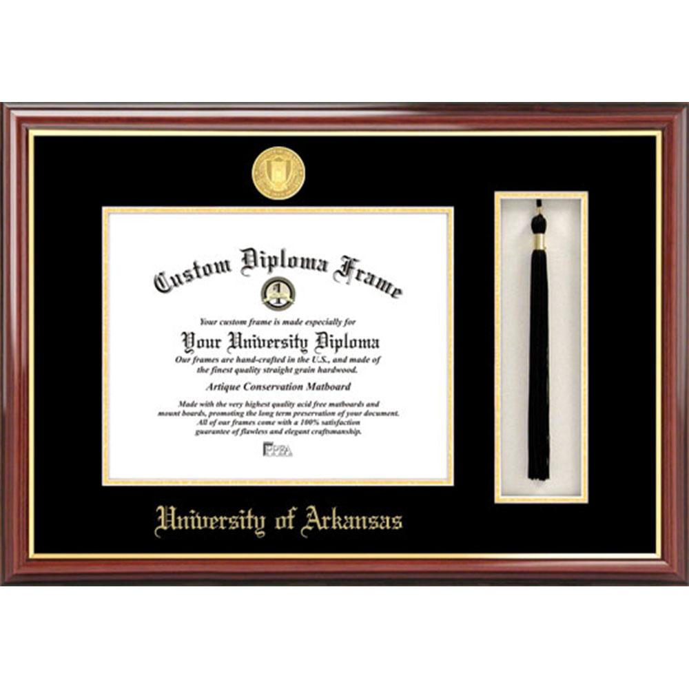 University Of Arkansas Tassel Box And Diploma Frame