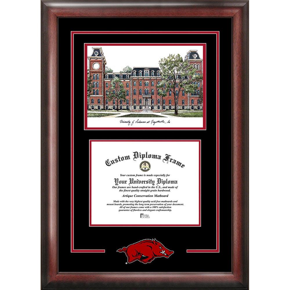 University Of Arkansas "spirit" Graduate Frame With Campus Image