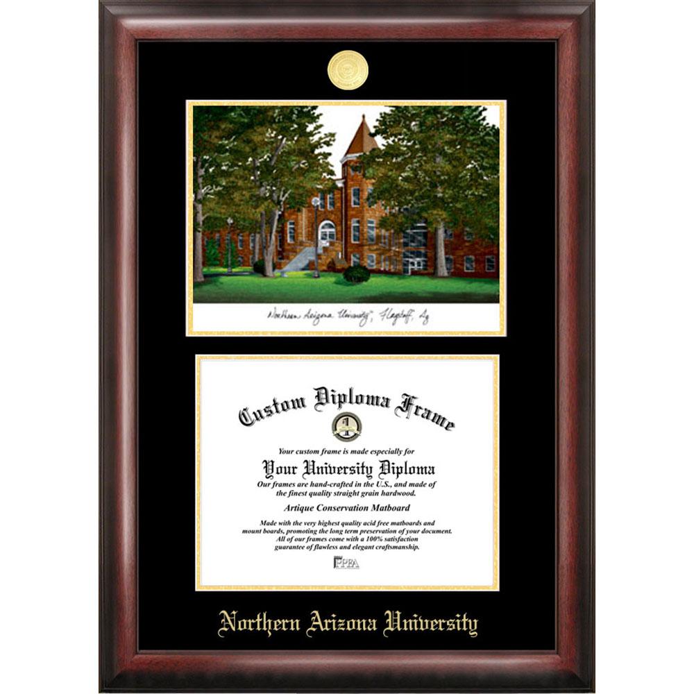 Northern Arizona University Gold Embossed Diploma Frame With Limited Edition Lithograph