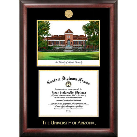 University Of Arizona Gold Embossed Diploma Frame With Limited Edition Lithograph