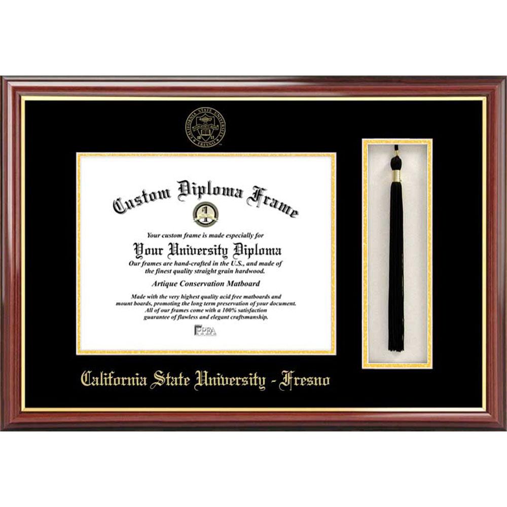 Cal State Fresno Tassel Box And Diploma Frame