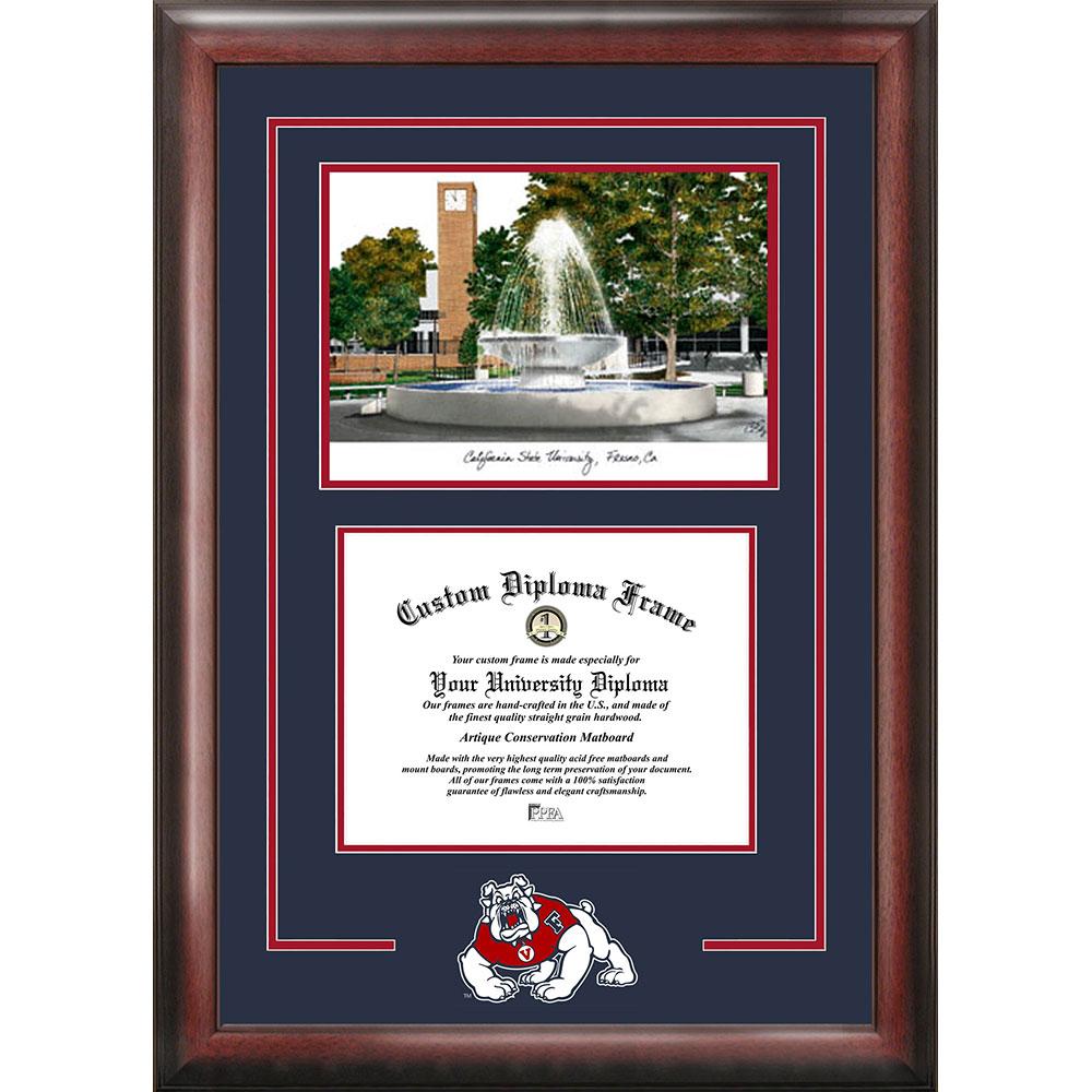 Cal State Fresno "spirit" Graduate Frame With Campus Image