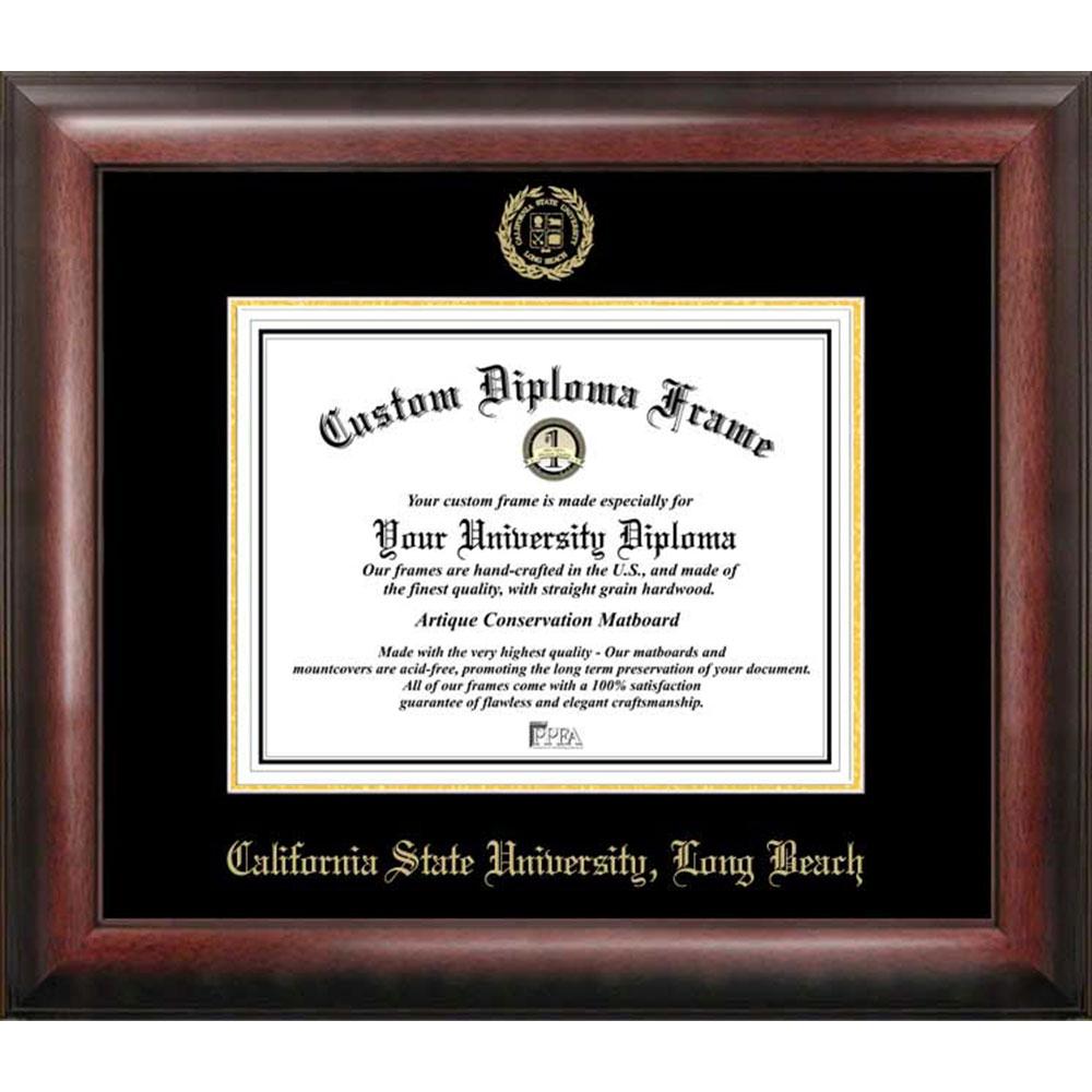 California State University, Long Beach Gold Embossed Diploma Frame