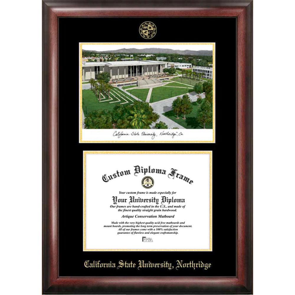 California State University, Northridge Gold Embossed Diploma Frame With Limited Edition Lithograph