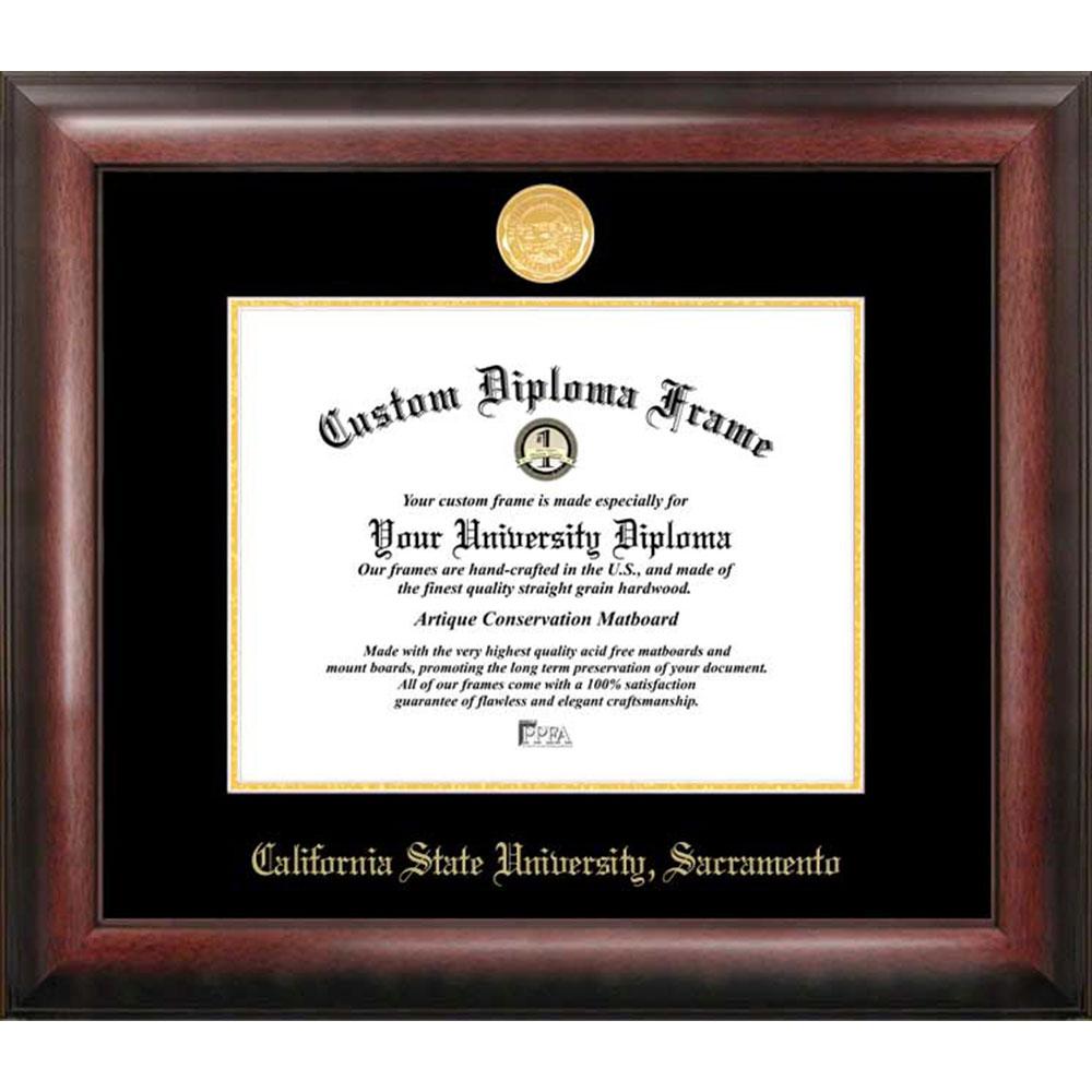 California State University, Sacramento Gold Embossed Diploma Frame