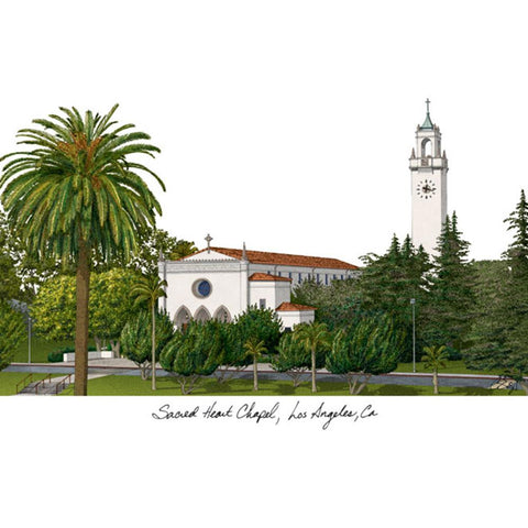 Loyola Marymount Campus Images Lithograph Print