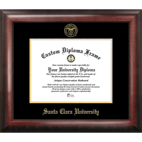 Santa Clara University Gold Embossed Diploma Frame