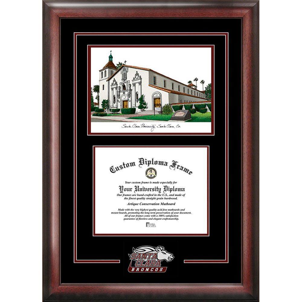 Santa Clara University "spirit" Graduate Frame With Campus Image