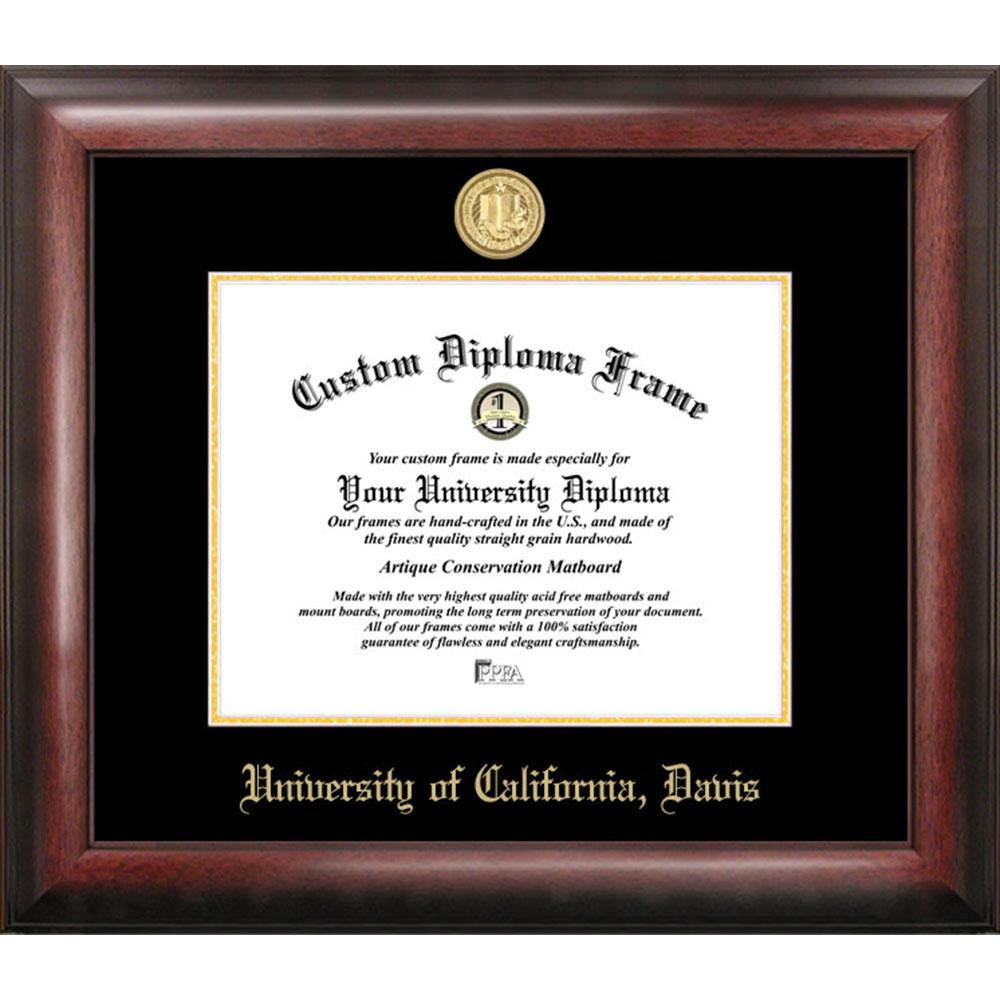 University Of Cal Davis Gold Embossed Diploma Frame