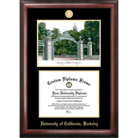 University Of California, Berkley Gold Embossed Diploma Frame With Limited Edition Lithograph