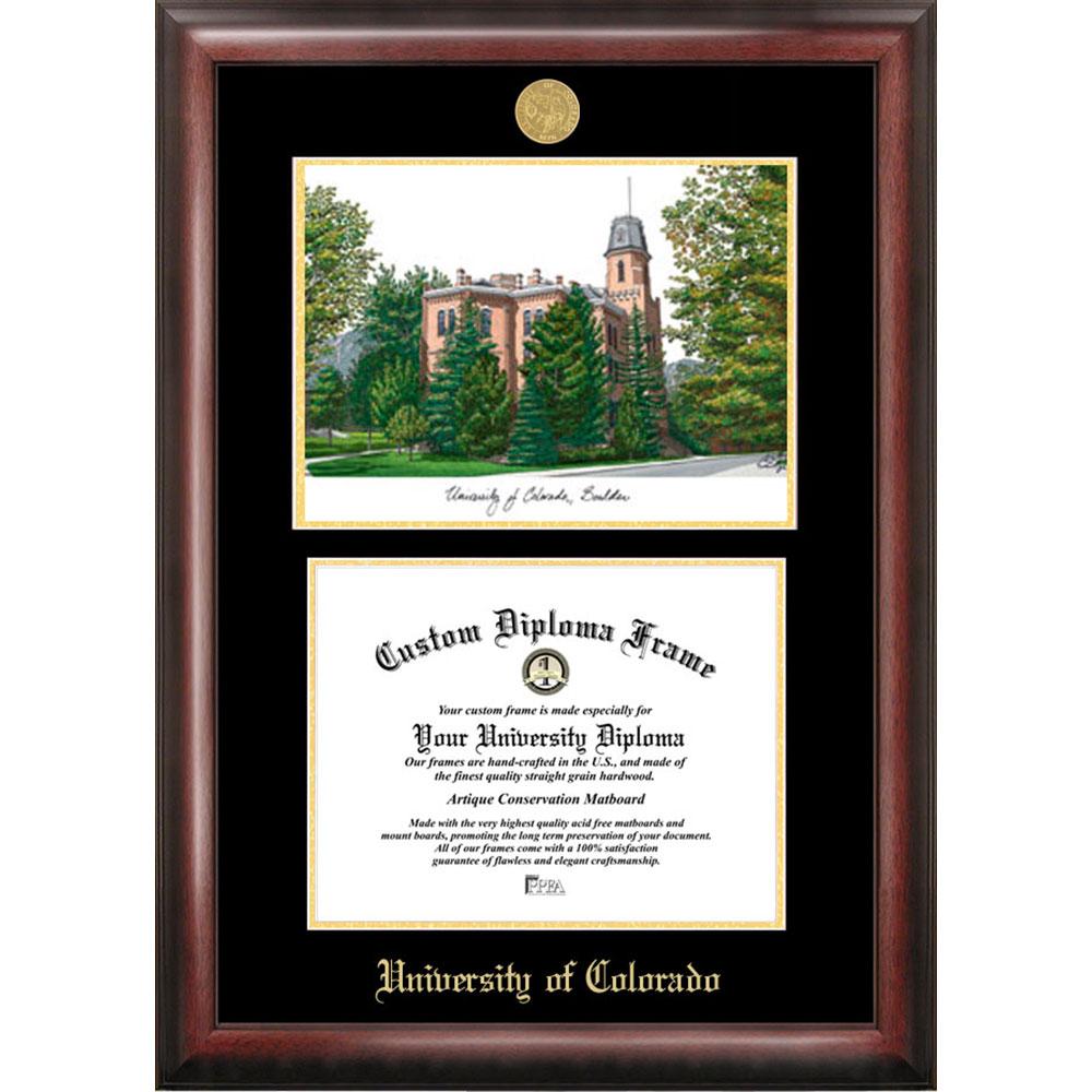 University Of Colorado, Boulder Gold Embossed Diploma Frame With Limited Edition Lithograph