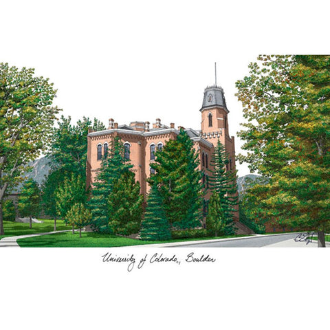 University Of Colorado, Boulder Campus Images Lithograph Print