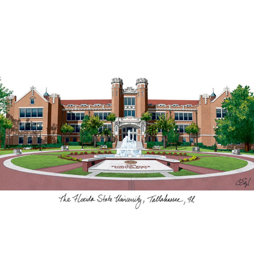 Florida State University Campus Images Lithograph Print