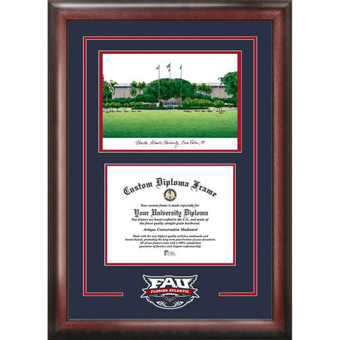 Florida Atlantic University "spirit" Graduate Frame With Campus Image