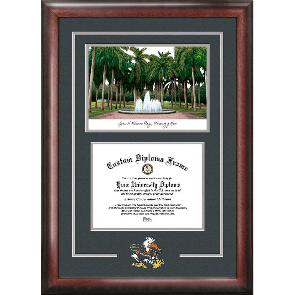 University Of Miami "spirit" Graduate Frame With Campus Image