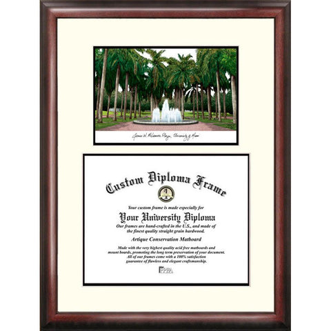 University Of Miami "scholar" Diploma Frame