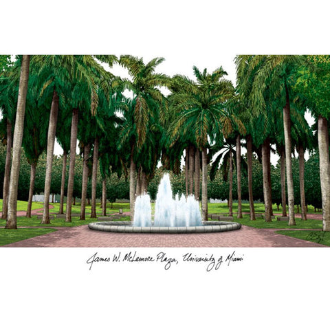 University Of Miami Campus Images Lithograph Print