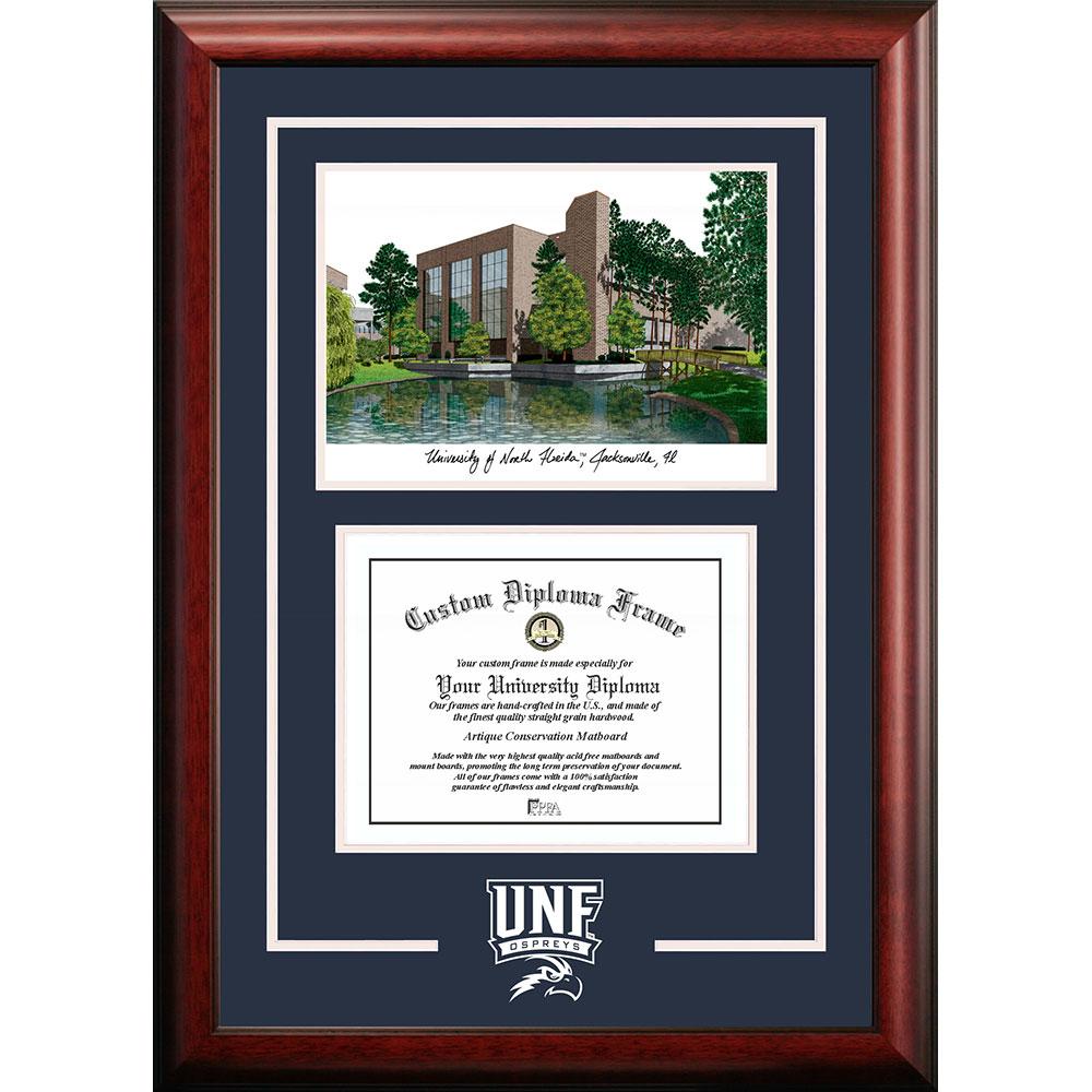 University Of North Florida "spirit" Graduate Frame With Campus Image