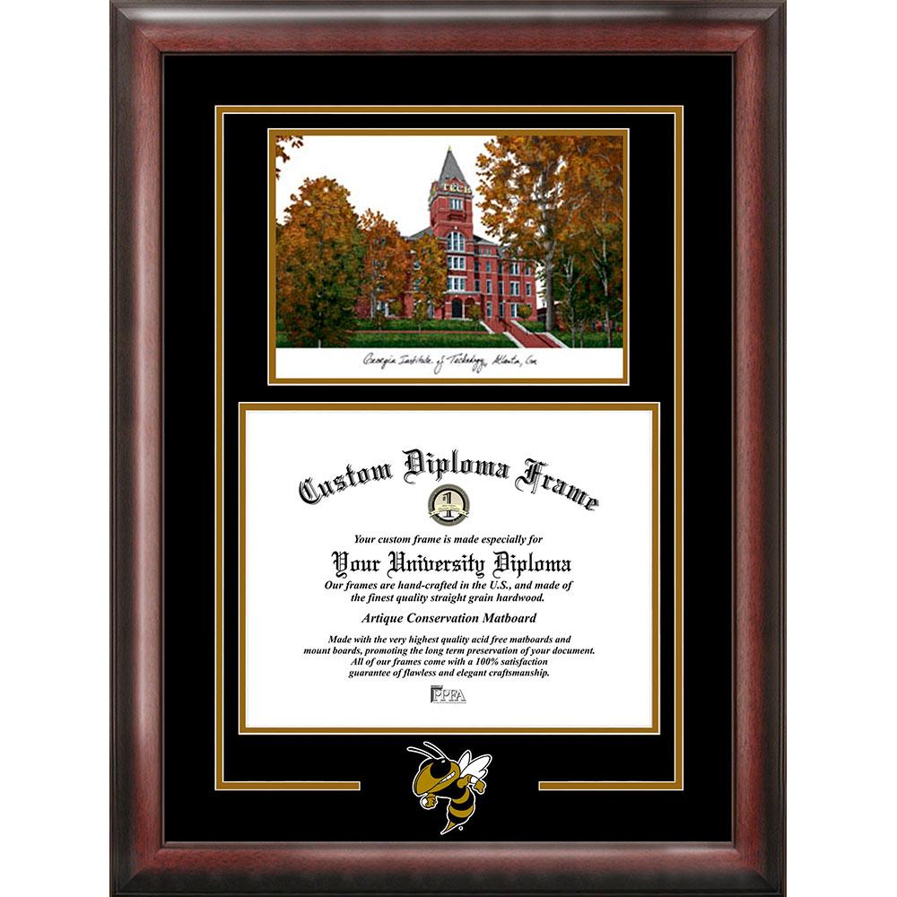 Georgia Institute Of Technology "spirit" Graduate Frame With Campus Image