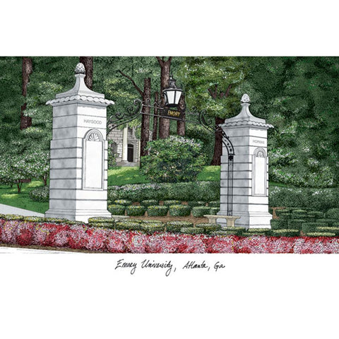 Emory University Campus Images Lithograph Print