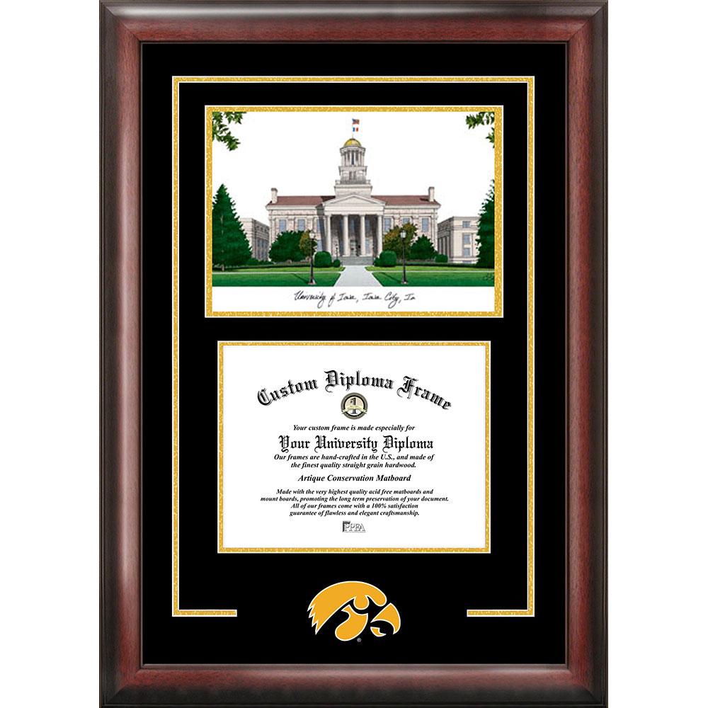 University Of Iowa "spirit" Graduate Frame With Campus Image