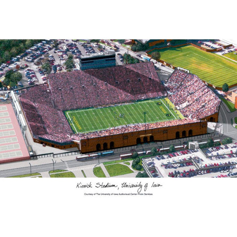 University Of Iowa: Kinnick Stadium Campus Images Lithograph Print