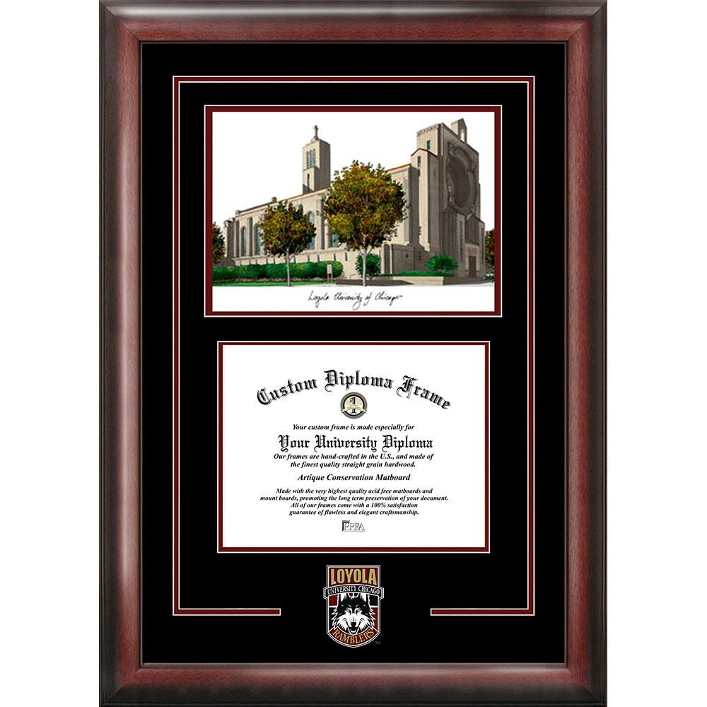 Loyola University Chicago "spirit" Graduate Frame With Campus Image