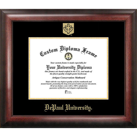 Depaul Univ Gold Embossed Diploma Frame