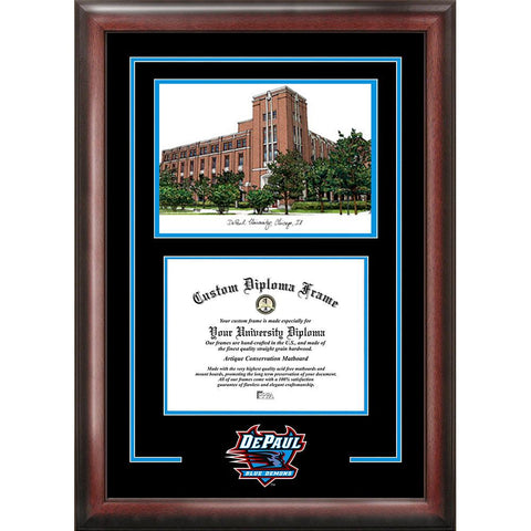 Depaul University "spirit" Graduate Frame With Campus Image