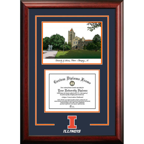 University Of Illinois, Urbana-champaign "spirit" Graduate Frame With Campus Image