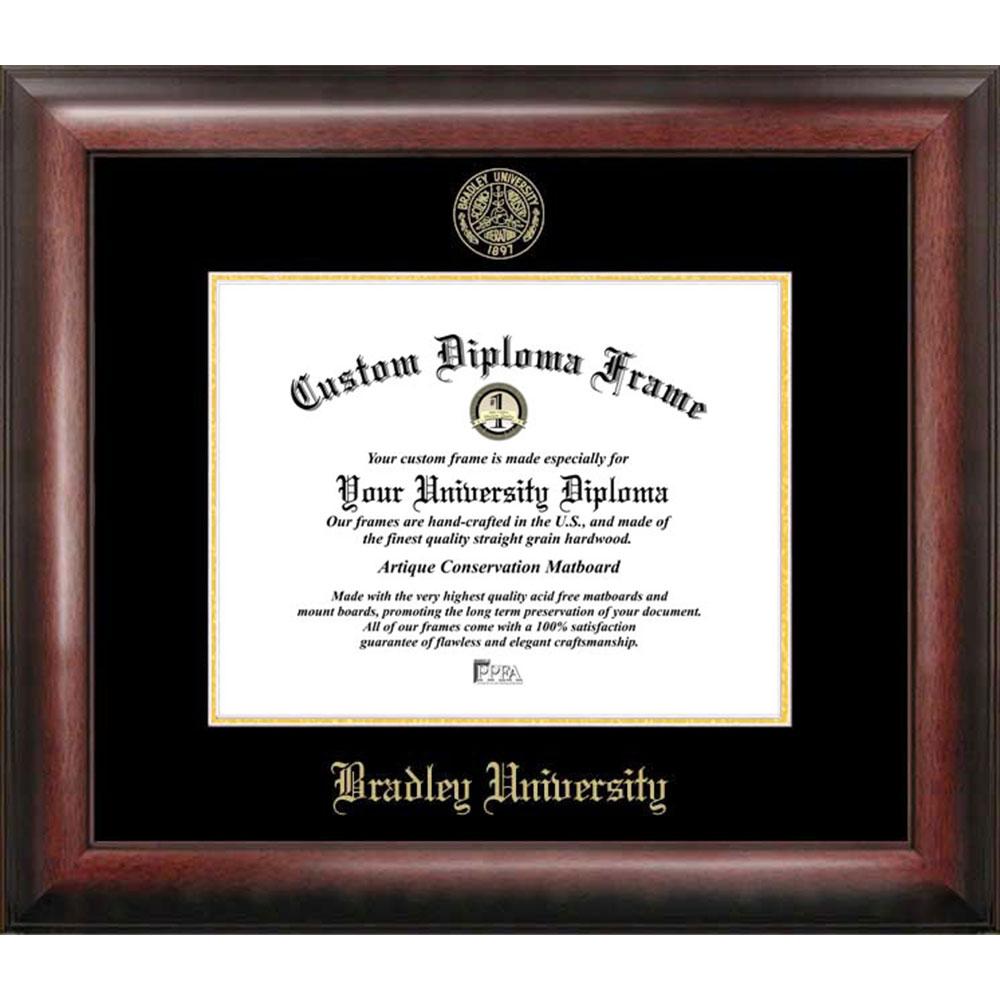 Bradley University Gold Embossed Diploma Frame