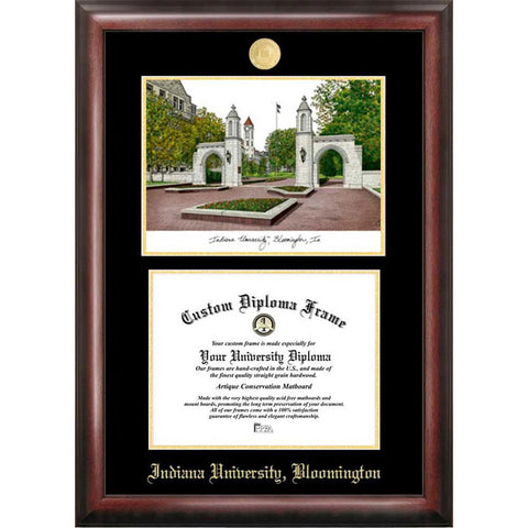 Indiana University, Bloomington Gold Embossed Diploma Frame With Limited Edition Lithograph