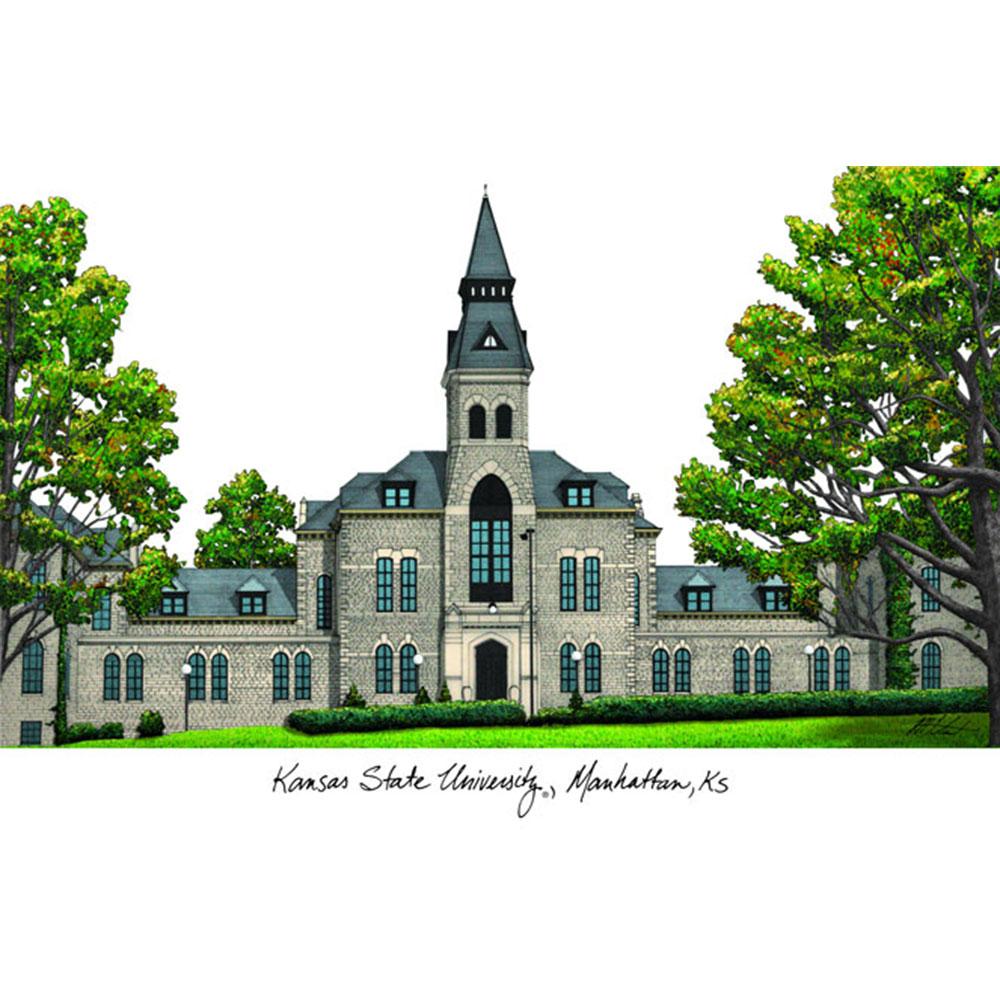 Kansas State University Campus Images Lithograph Print