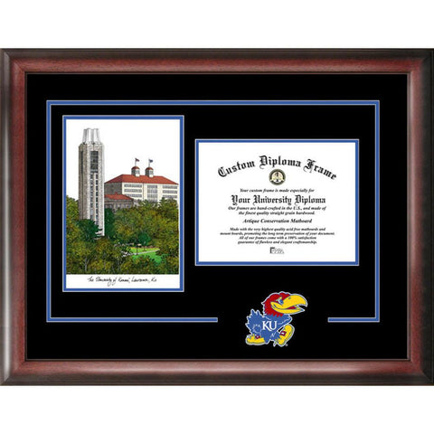 University Of Kansas "spirit" Graduate Frame With Campus Image