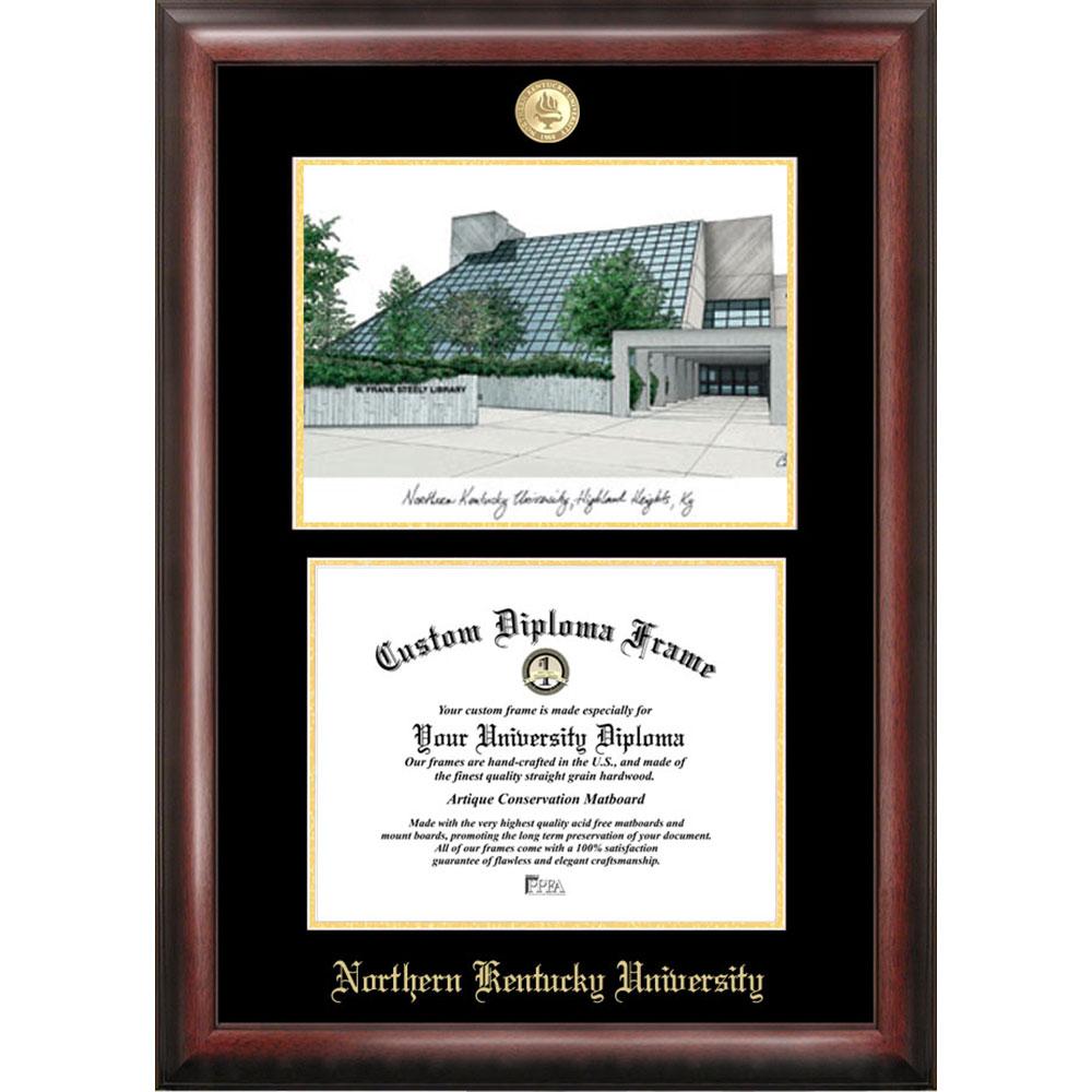 Northern Kentucky University Gold Embossed Diploma Frame With Limited Edition Lithograph