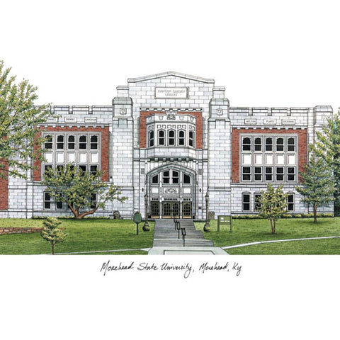 Morehead State University Campus Images Lithograph Print