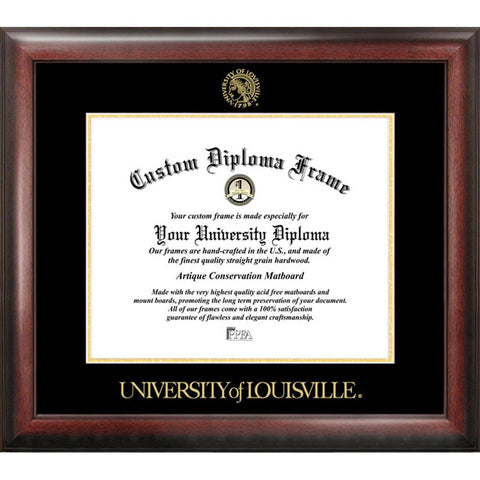 University Of Louisville Gold Embossed Diploma Frame